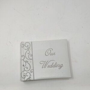 WHITE WEDDING PHOTO BOOK WITH EMBROIDERY & PEARLS NEW OTHER (See Details)